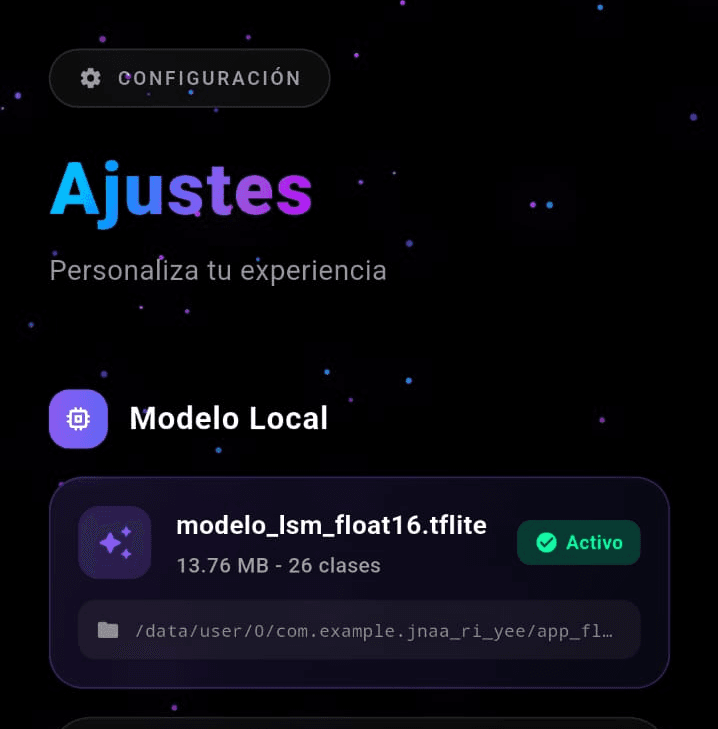 Detección de mano en tiempo real — letra E al 73%